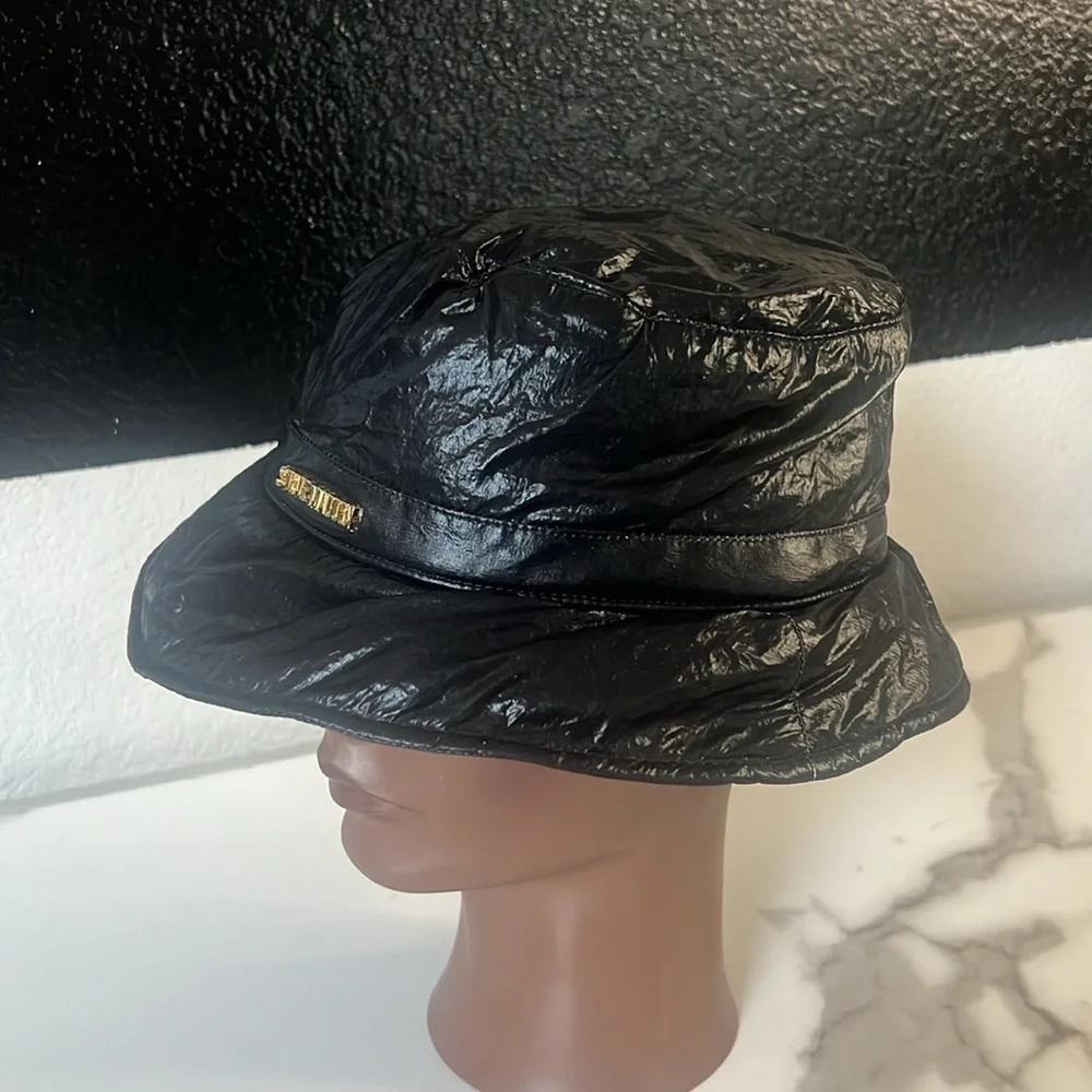Youth Steven Madden faux leather look vinyl‎ bucket hat in black  Unisex